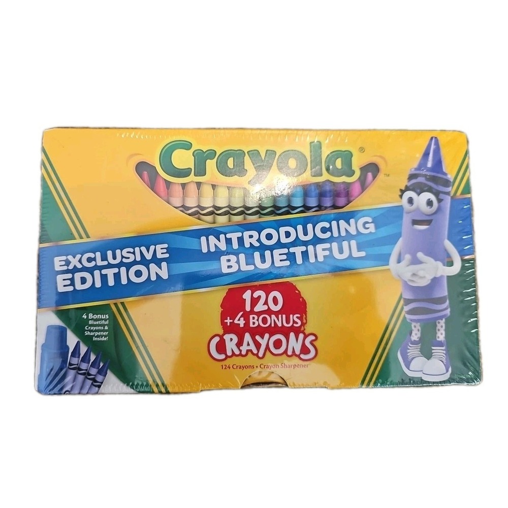 Crayola Exclusive‎ Edition Crayon Box Introducing Bluetiful 124 Crayons New